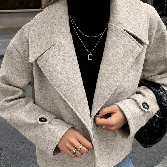 Casual Women's Front Button Long Sleeve Jacket - Picture 4 of 7